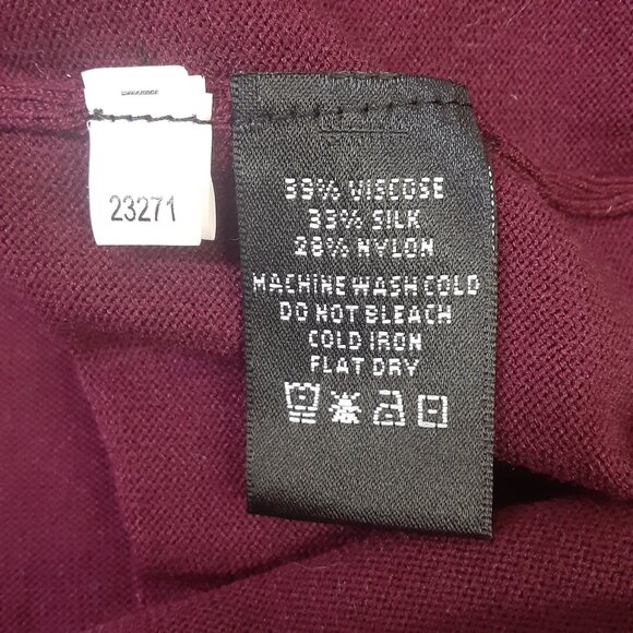August Silk Womans Sleeveless Top SMALL Burgandy Silk Blend Pullover Career Fall - Picture 5 of 8